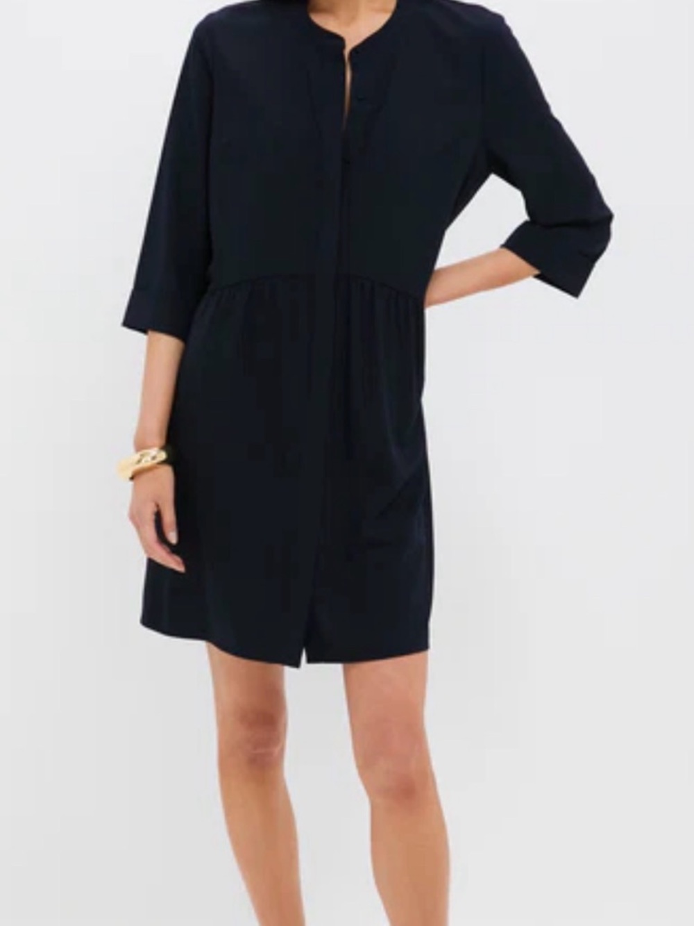 Tuckernuck Navy Blue Crepe Royal Shirt Dress NWT Sz L - Picture 2 of 8